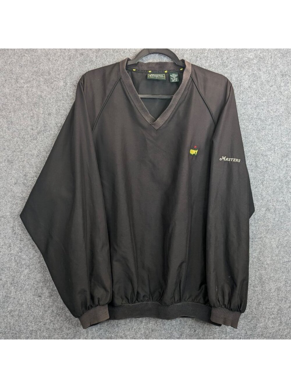 Masters Collection Windbreaker Jacket Mens Large Brown V Neck Pullover